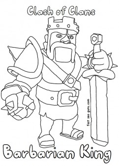 Clash of clans - Barbarian King coloring page