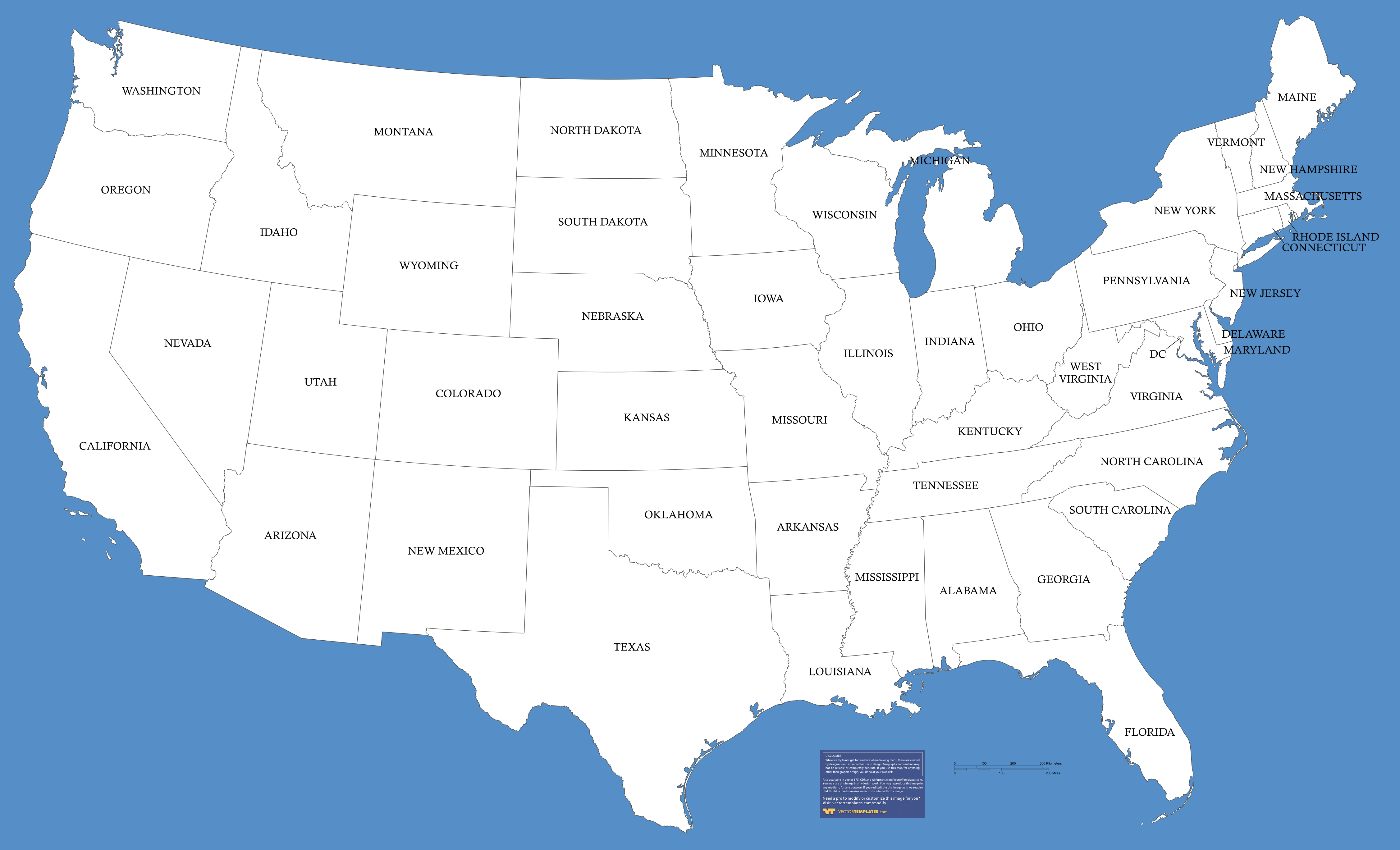 Us Map Outline Vector ClipArt Best