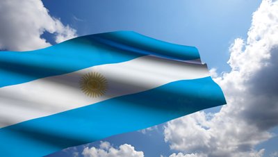 Flying flag of Argentina - HD stock footage clip