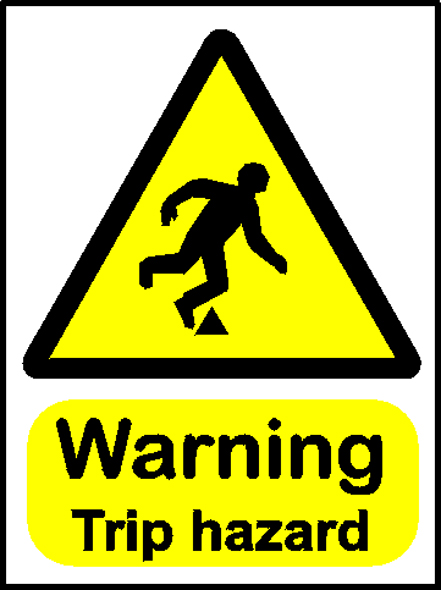 altecweb.com - 'Warning - Trip Hazard' - Hazard Warning Sign