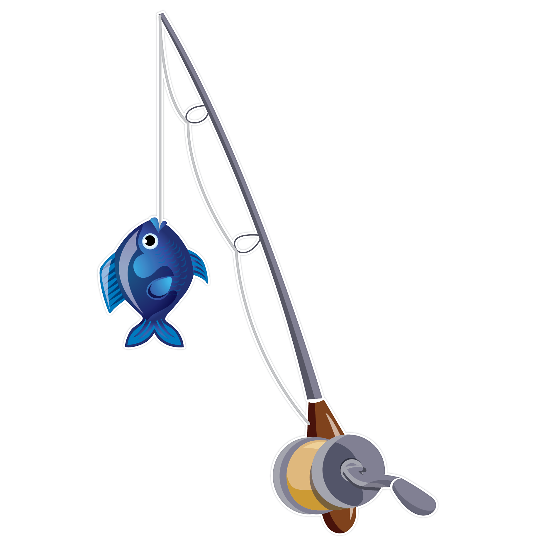 Cartoon fishing rod clipart