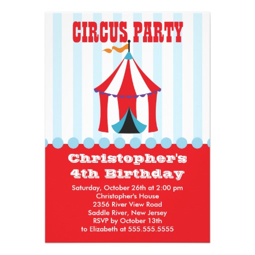 Circus Birthday Party Invitation Template Free - ClipArt Best