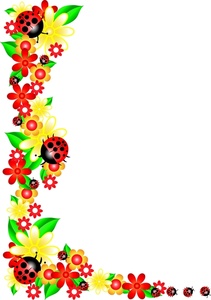 Garden Clipart Imageflowers Ladybugsfloral Border Design ...