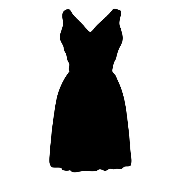 clipart black and white dress - photo #28