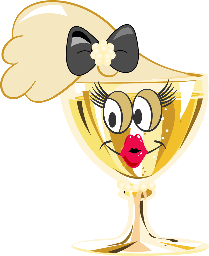 Free Champagne Glass Cartoon Female Graphic - Transparent PNG ...