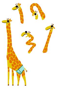 Simple, Giraffe illustration and Wall art