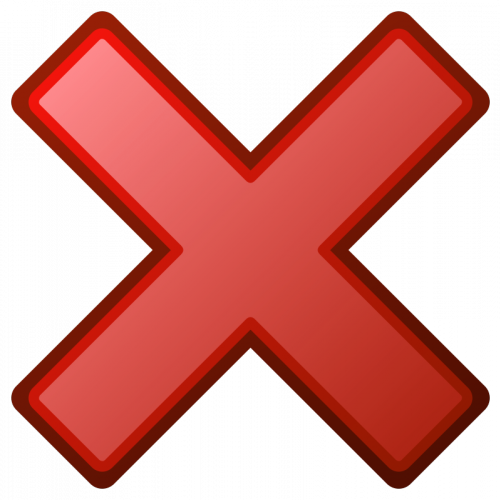 Red cross not OK vector symbol | Public domain vectors