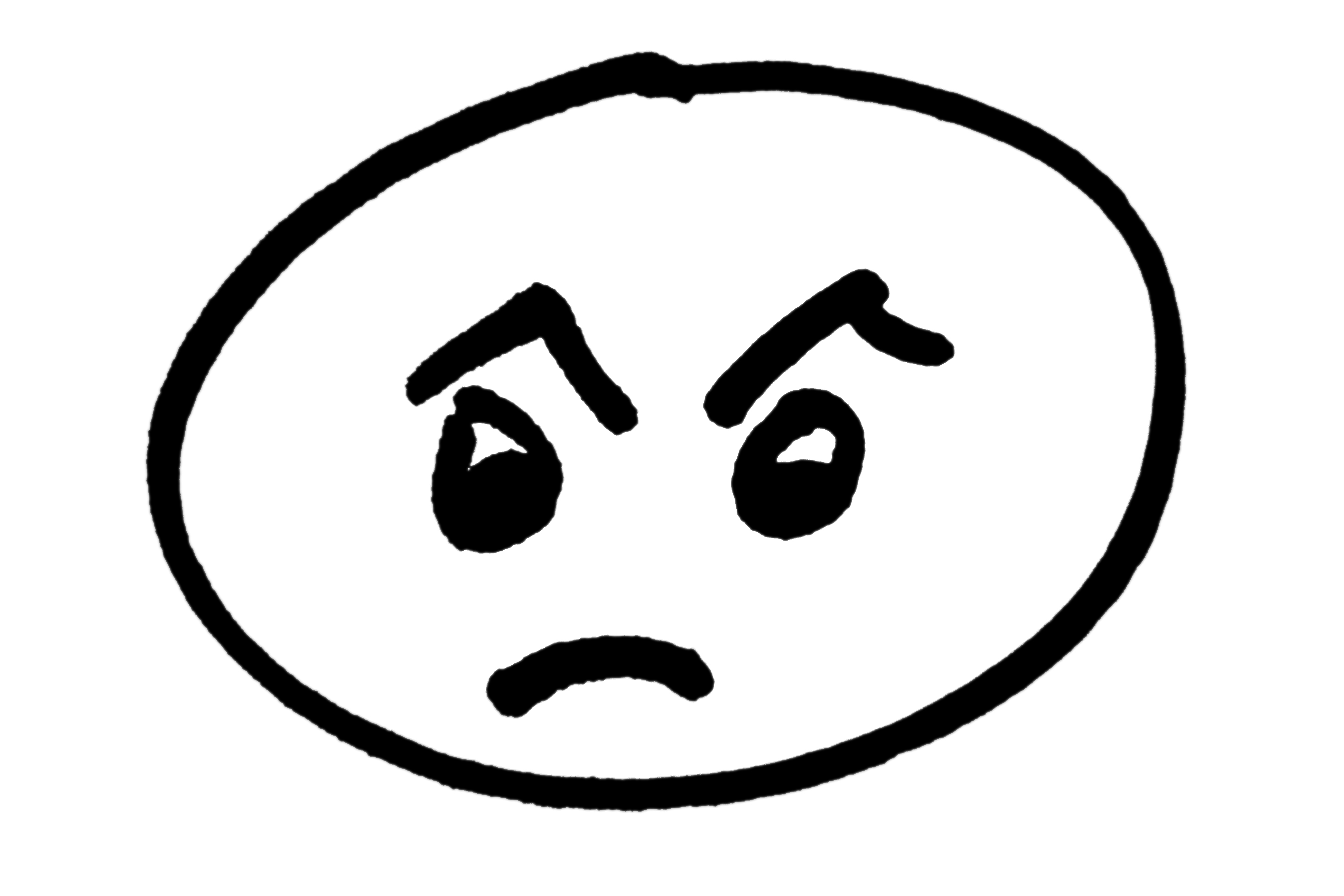 Angry Face Clip Art Black And White - Free Clipart ...