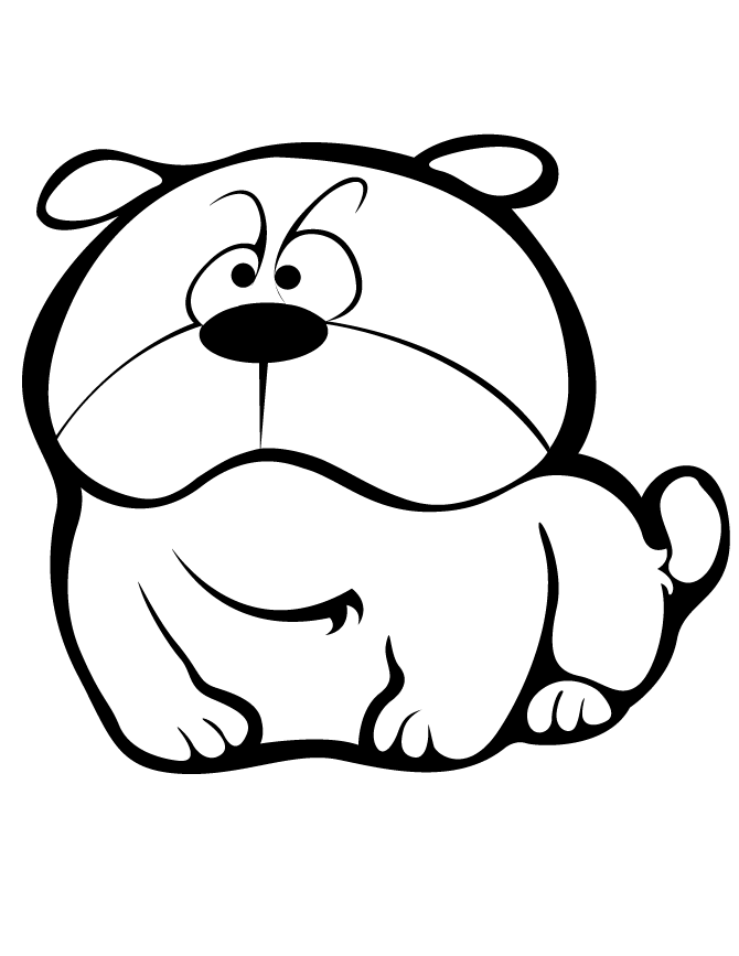 Cute Cartoon Dog Coloring Page | Free Printable Coloring Pages