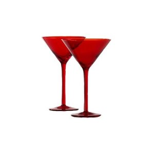 Amazon.com - Shiraleah Red Venezia Martini Glass, Set of 4