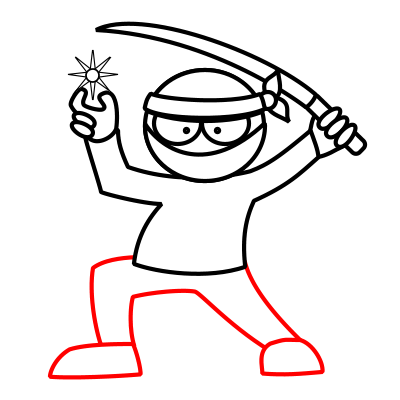 Drawing a cartoon ninja