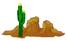 Western clip art of desert scenes and mountains and cactus and a ...