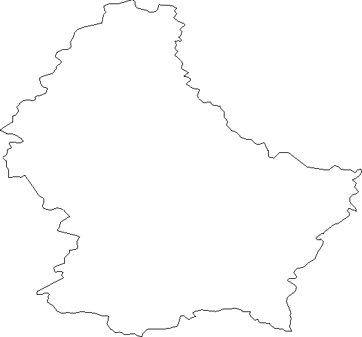 Blank Outline Map of Luxembourg