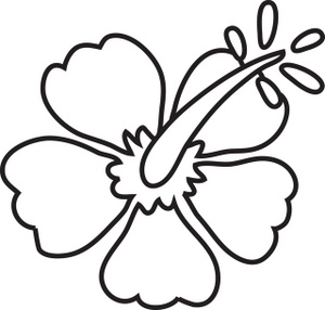 Coloring Pages Clipart Image - Hibiscus Coloring Page
