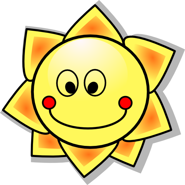 Smiling Cartoon Sun Clip Art - vector clip art online ...