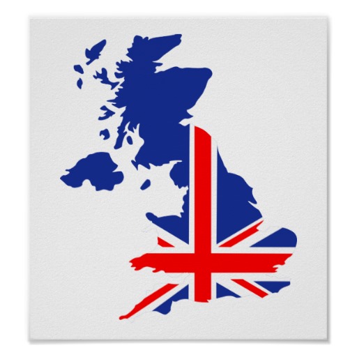 Great Britain UK map flag Posters from Zazzle.