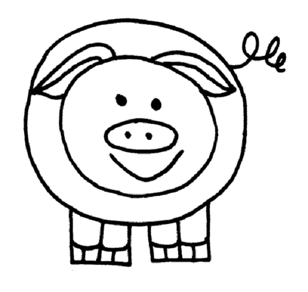 Line Drawing Pig : Line drawing of a pig clipart best