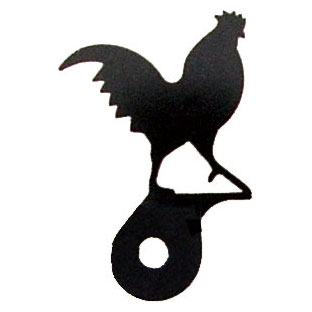 Wrought Iron Rooster Cabinet Silhouette
