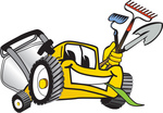 Clip Art Graphic of a Yellow Lawn Mower Mascot Character - Luxury ...
