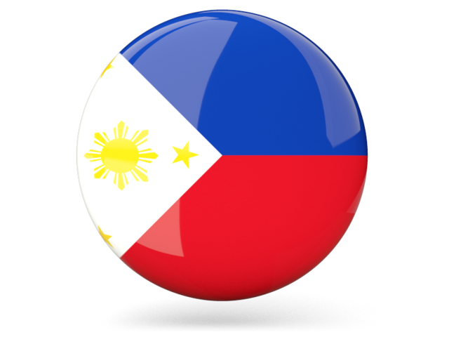 Glossy round icon. Illustration of flag of Philippines