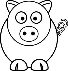 Cartoon Pig Black And White Clip Art - vector clip ...