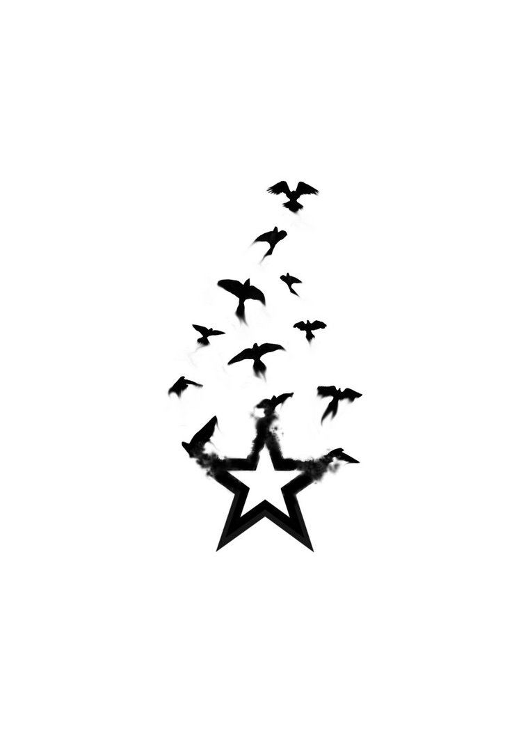 Birds Flying With Flock Design Tattoo - ClipArt Best