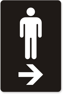 Directional Restroom Signs - Man, Woman & SEGD Wheelchair Symbol