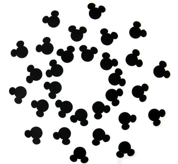 Black Mickey Mouse head die cut 30 pieces by TheCraftingPlace