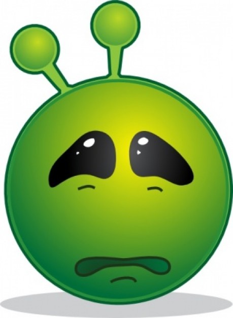 Smiley Green Alien Sad clip art | Download free Vector