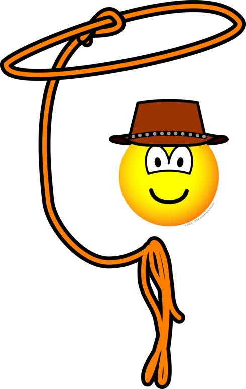 Cowboy lasso emoticon : Emoticons @ emofaces.