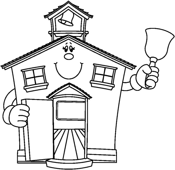 School House Clip Art Black And White - Free ...