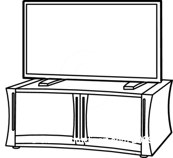 Television clipart black and white