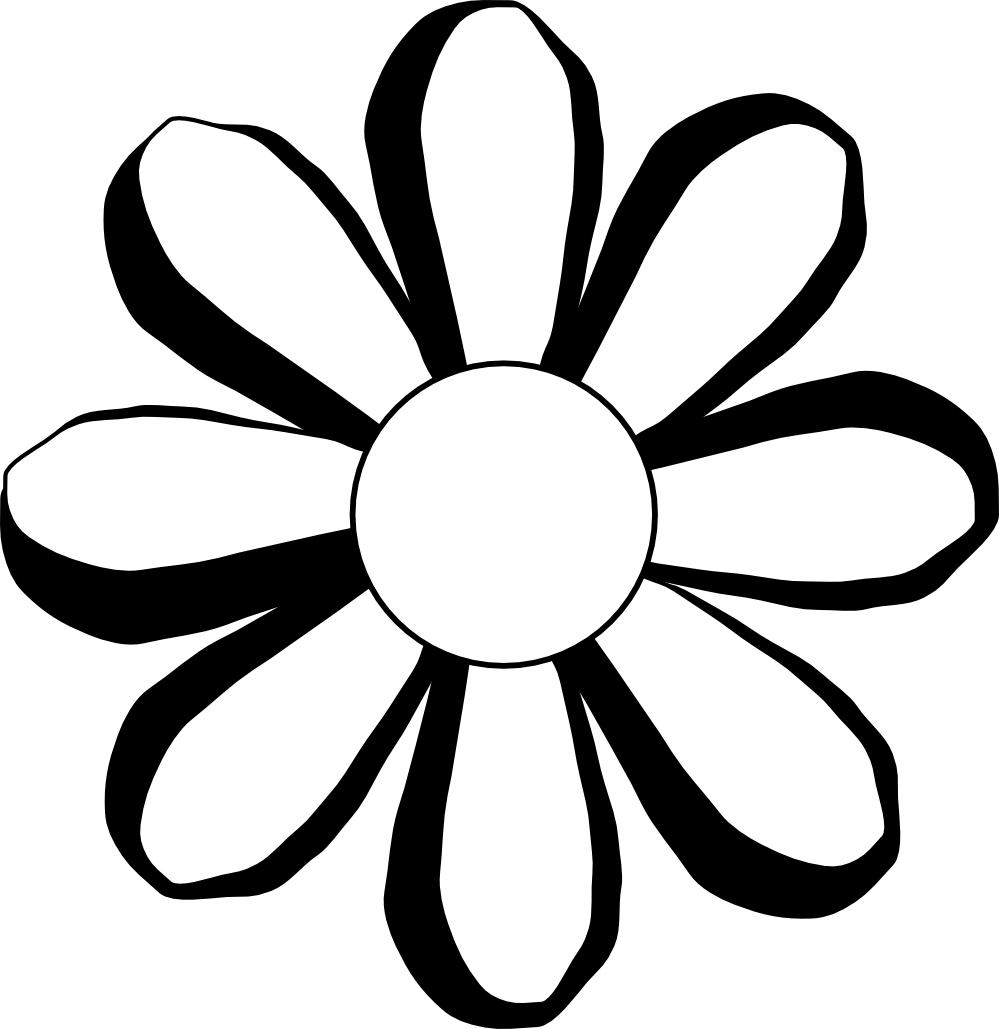 Small Flower Black And White Clipart