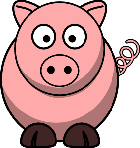 Funny Pig Eating Pig Clipart