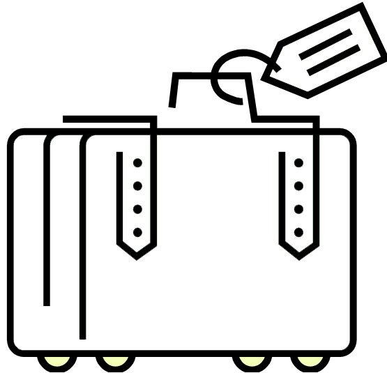 Luggage clipart black and white