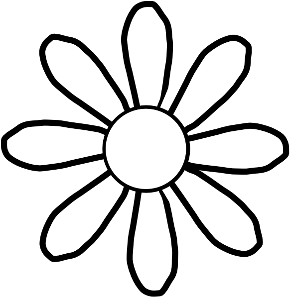 Cartoon flowers black and white - ClipartFox