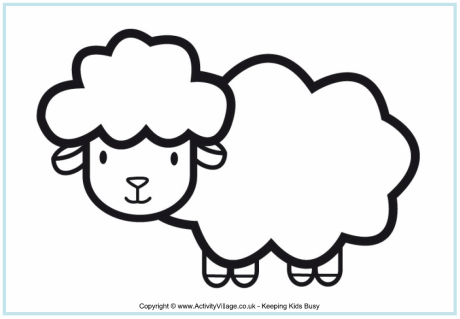 Easy sheep coloring page printable another sheep template for name ...