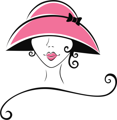 Silhouette Of A Pink Ladies Hat Clip Art, Vector Images ...