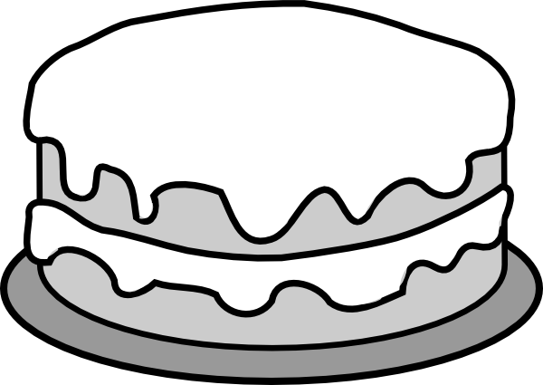 Clipart cake black and white no candle - ClipartFox