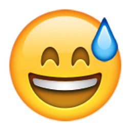 ð??? Smiling Face with Open Mouth and Cold Sweat Emoji (U+1F605/U+ ...