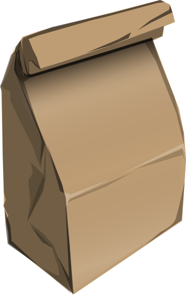 Brown lunch bag clipart