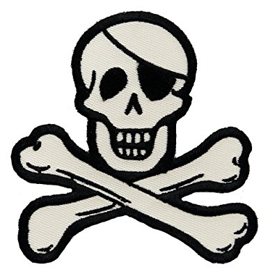 Amazon.com: Skull and Crossbones Embroidered Patch Pirate Jolly ...