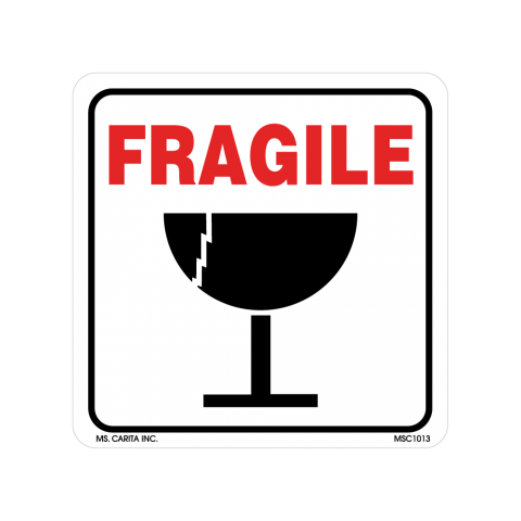 Fragile Labels - with Illustration, 4 inch x 4 Inch, 500 per Roll ...