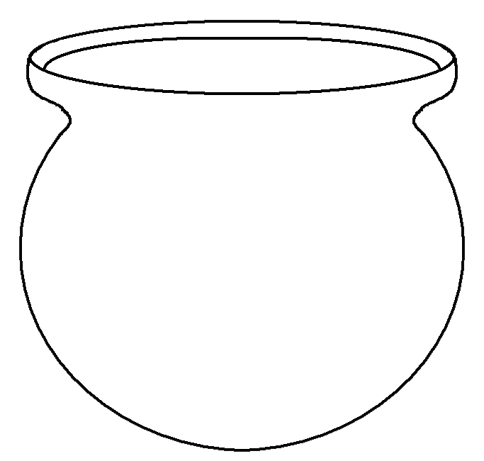 Cauldron outline clipart