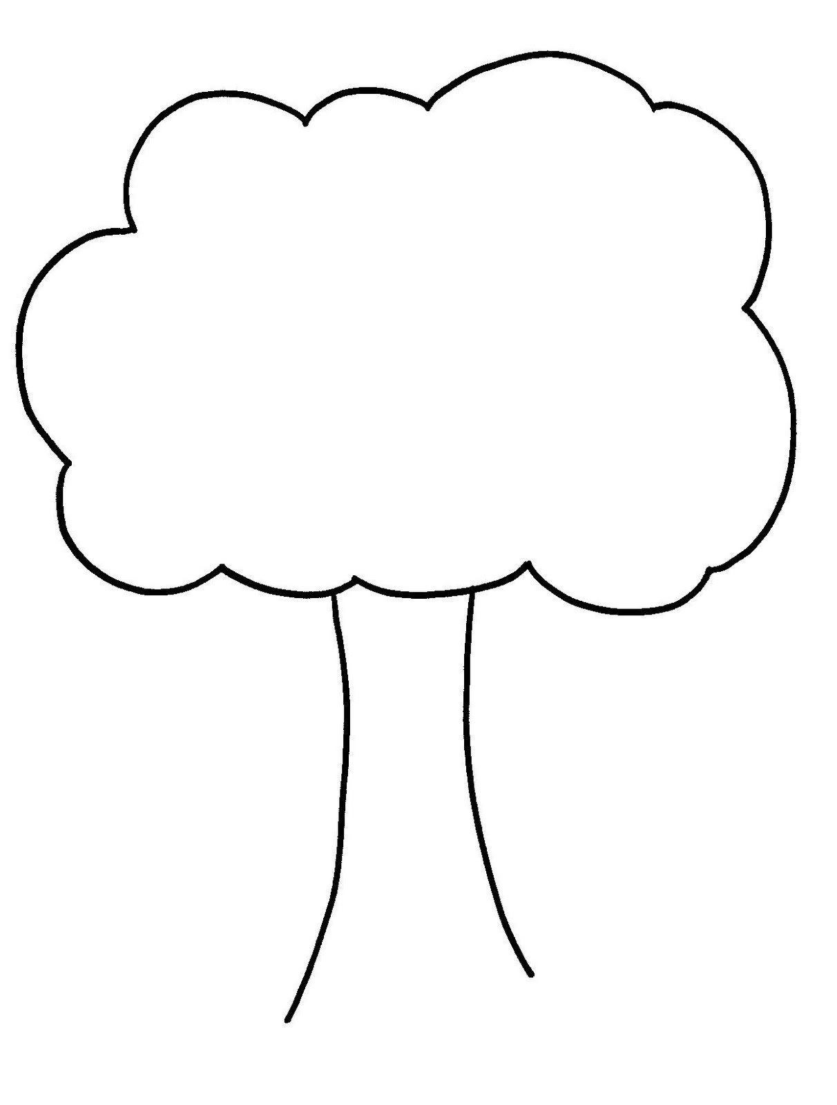 Tree clipart outline print