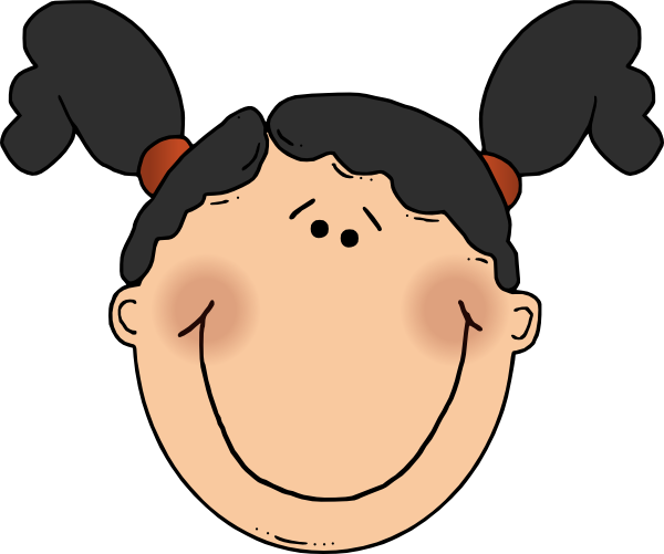 Funny face girl clipart