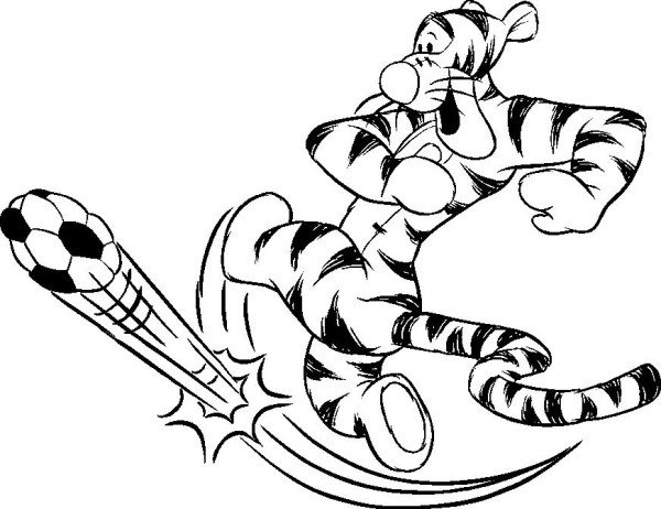 Tiger Kick Ball Soccer Coloring Pages - Boys Coloring Pages ...