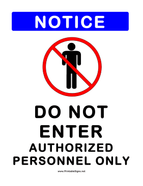 Printable Sign Do Not Enter Sign