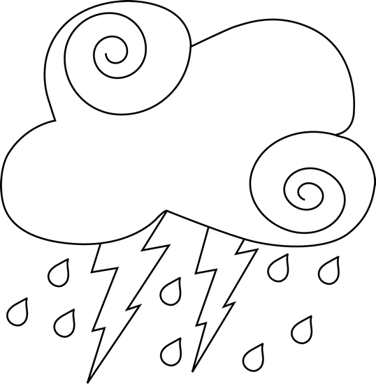 Stormy Weather Clipart Black And White