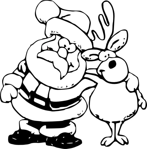 Christmas Clip Art – Black And White – Happy Holidays!